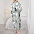 thumbnail image 5 of Junzan African Animals Print Womens Pajama Sets,Long Sleeve Button Down For Women Pjs 2 Piece, 5 of 9