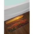 thumbnail image 2 of Flower Bath Mat, Poppy Field at Sunset Sun Beams Meadow Cloudscape Wildflower Scene, Non-Slip Plush Mat Bathroom Kitchen Laundry Room Decor, 29.5 X 17.5 Inches, Marigold Scarlet and Green, Ambesonne, 2 of 2