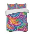 thumbnail image 2 of Quilts Twin XL Size, Colorful Soft Comforter Bedding Set for Bed, Ethnic Modern Abstract Watercolor Tie-Dye Lightweight Quilted Bedspread with Pillow Cover(2 Pieces) for All Season, 68x98 Inch, 2 of 6