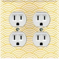 thumbnail image 1 of Metal Light Switch Plate Cover Japanese Pattern Yellow Sea Wave Wallpaper WAL015, 1 of 13