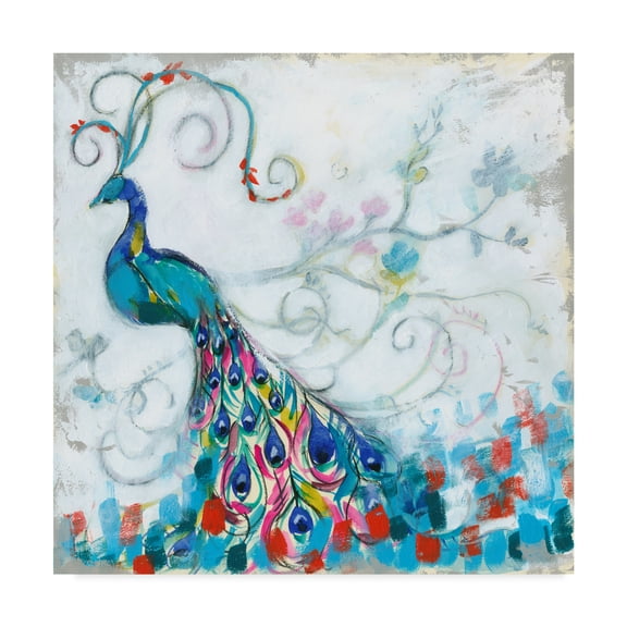 Trademark Fine Art 'Confetti Peacock II' Canvas Art by Jennifer Goldberger