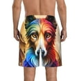 thumbnail image 3 of KLL Colorful Art Dog Men's Casual Summer Beach Shorts Hawaiian Shorts with Pockets-Large, 3 of 5