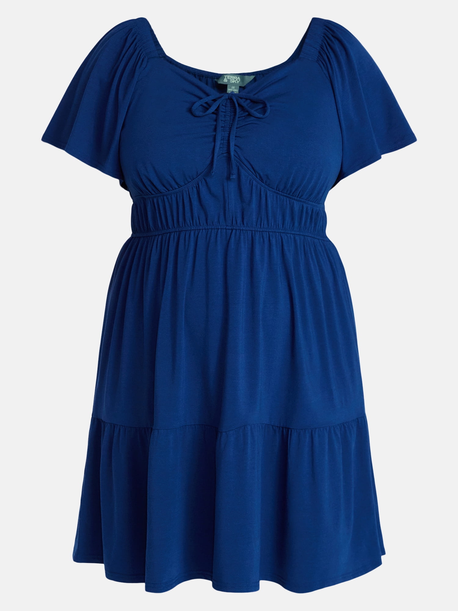 Terra & Sky Women's Plus Tiered Mini Dress, Sizes 0X-5X