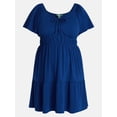 thumbnail image 4 of Terra & Sky Women's Plus Tiered Mini Dress, Sizes 0X-5X, 4 of 5