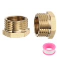 thumbnail image 1 of 2 Pcs Reductor de Latón Tapón Hexagonal G1/2" Macho x G3/8" Hembra Adaptador de Tubería con Cinta PTFE, 1 of 6