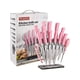 thumbnail image 5 of Kitchen Knives Set, High Carbon Stainless Steel Knife Set 15 PCS, Super Sharp Cutlery Knife Set with Clear Acrylic Stand, Sharpener Knife Block Set, P, 5 of 5