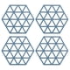 thumbnail image 1 of Posavasos antideslizantes para mesa de comedor, juego de 4, color azul, con diseño de rejilla hexagonal y resistentes al calor de TPR, 1 of 8