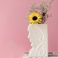 thumbnail image 4 of Creativo de cerámica de  florero de cabezstatua contenedor de arreglos florales para decoración de escritorio E perfecl maceta de interior grande, 4 of 6