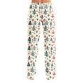 thumbnail image 5 of WTOBBY Women's Christmas Print Anime Pajama Pants, Casual Sleepwear with Drawstring Waist, Loose Fit for Yoga and Comfort, Festive Designs for Home Wear,Khaki L, 5 of 7