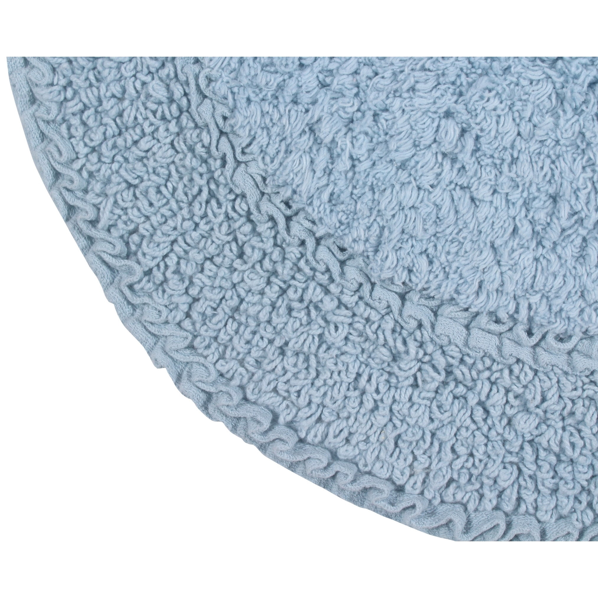 Home Weavers Inc Double Ruffle Collection 100% Cotton Non-Slip Bathroom Rug Set, Machine Washable Bath Rug, 5 Piece Bath Mat Set with Contour Blue