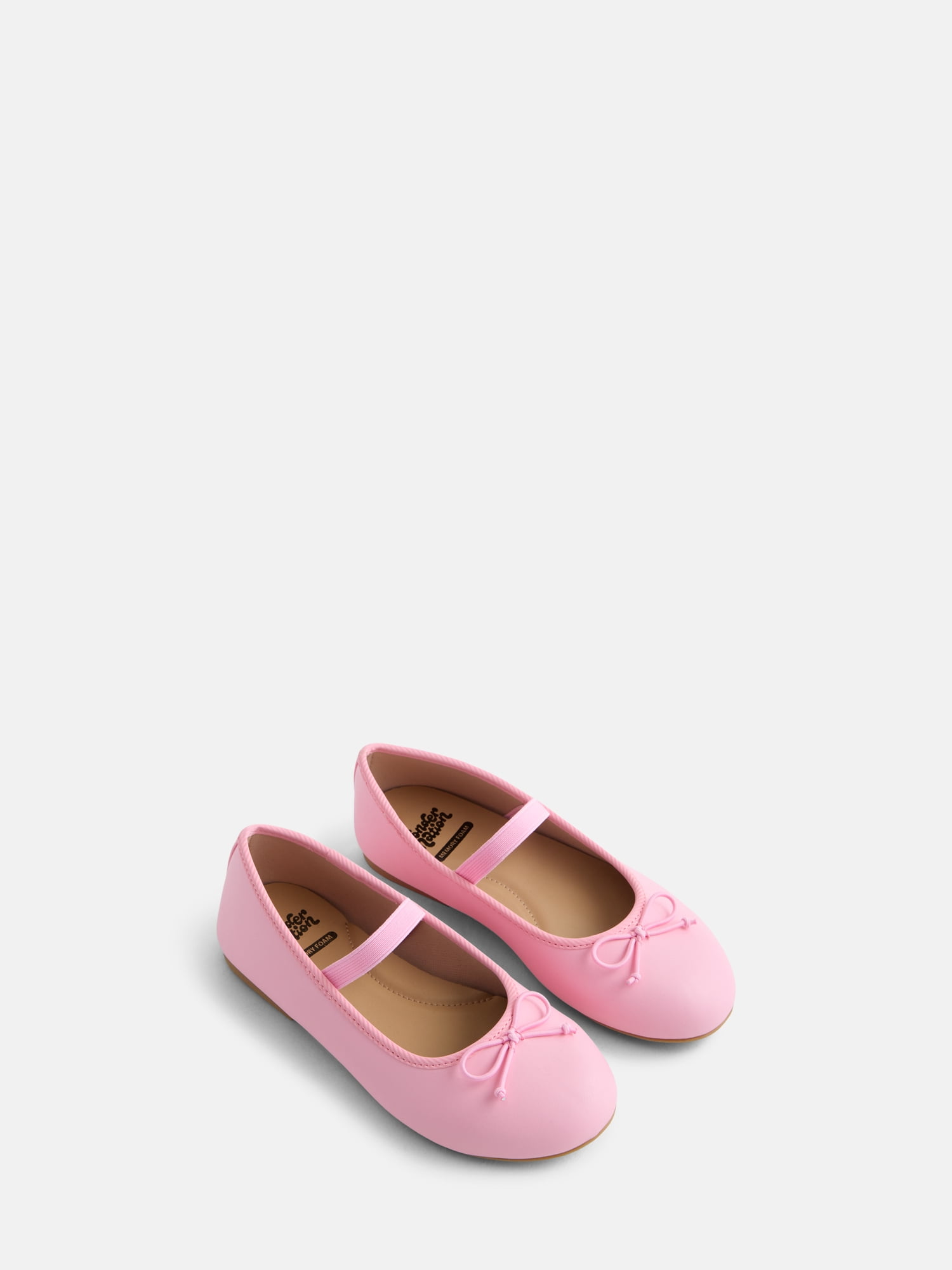 Wonder Nation Girls Bow Ballet Dress Shoes
