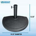 thumbnail image 2 of US Weight Half Round 20 lb Patio Umbrella Base - Adjustable Stand for Posts up to 1.9 Inches, 2 of 5