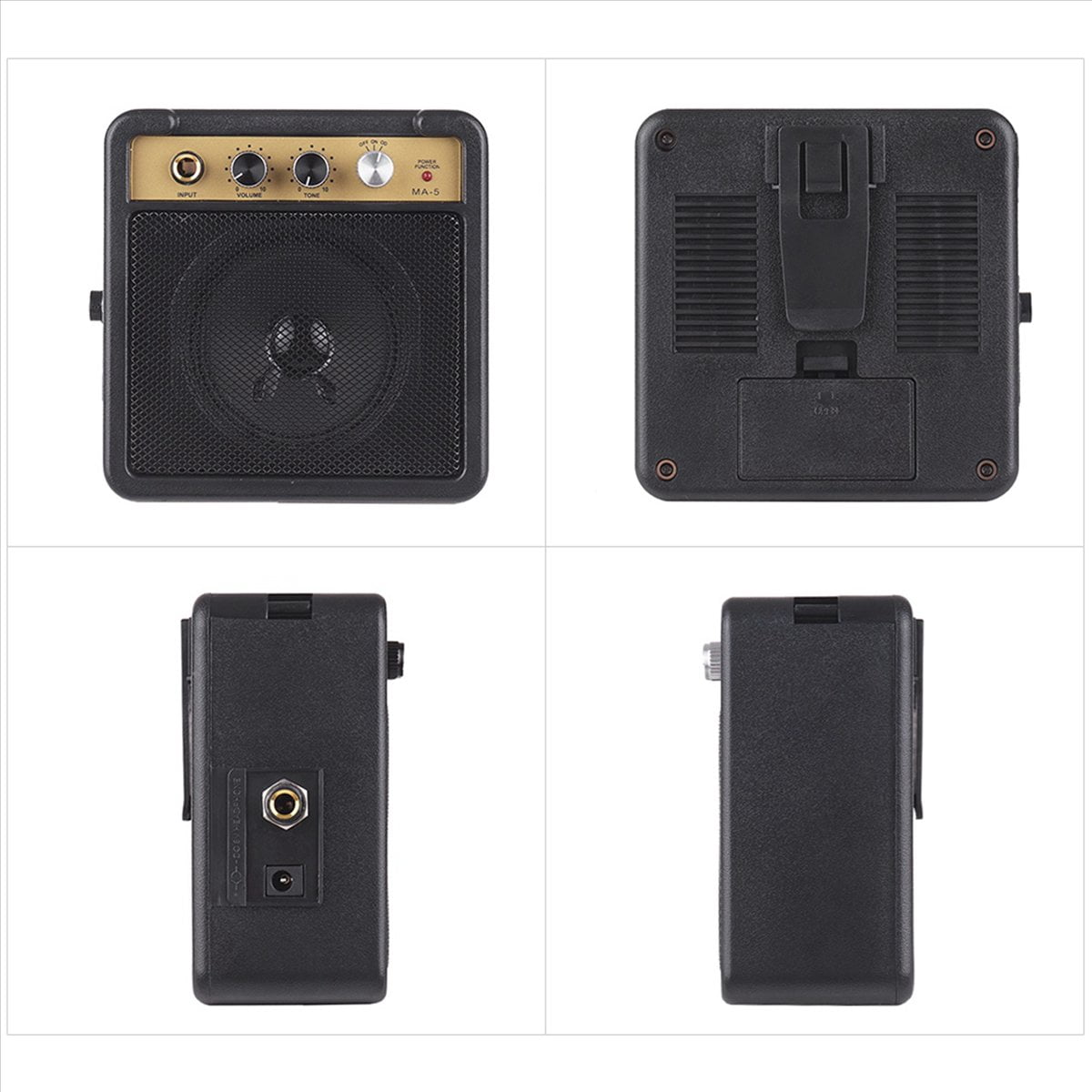 2X Mini Guitar Amplifier Amp Speaker 5W with 6.35mm Input 1/4 Inch Headphone Output Supports Volume Tone Adjustment