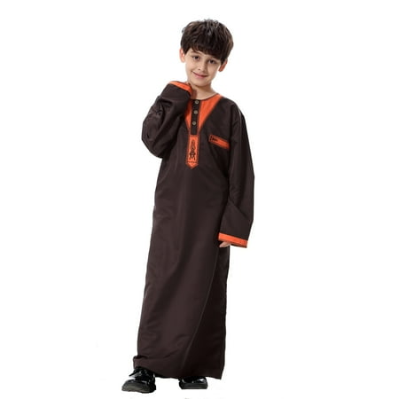 

Boys Middle Pure Fashion Dresses Long Topcoats Thobe Comfortable Blouset Shirts for Boys Baby Girl Clothes