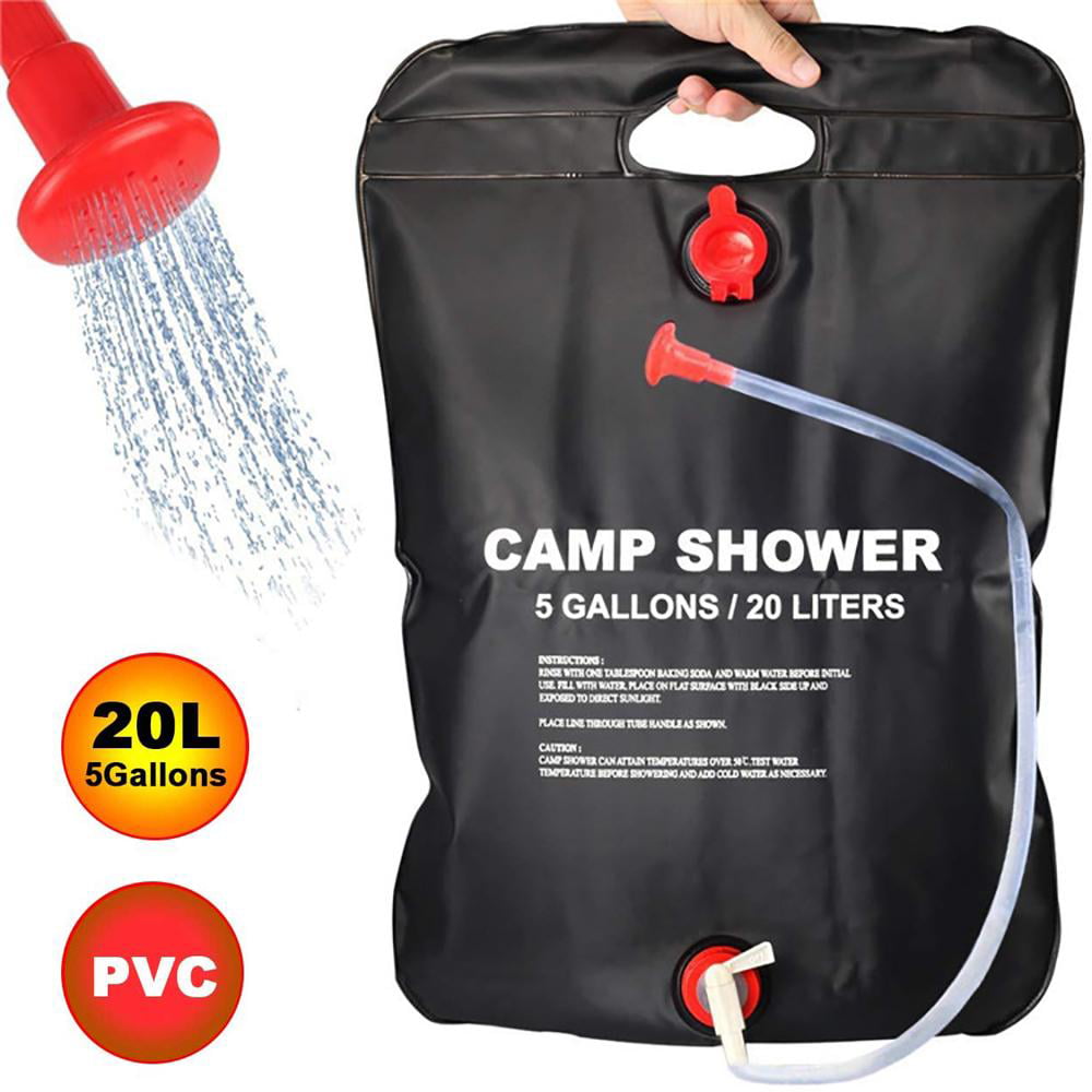 Water Bag Portable Outdoor Hiking Heated Bathing Solar Camping Shower Bag 20L 