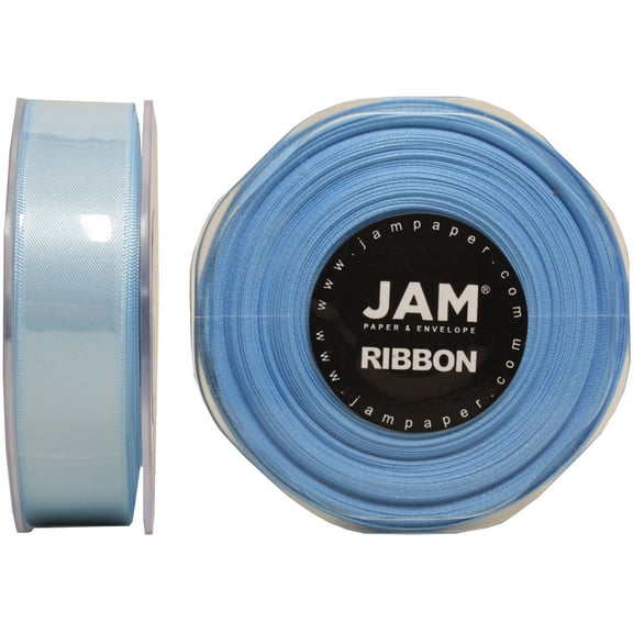 JAM Double Faced Satin Ribbon, 7/8 In x 25 Yds, 1/Pack, Light Blue