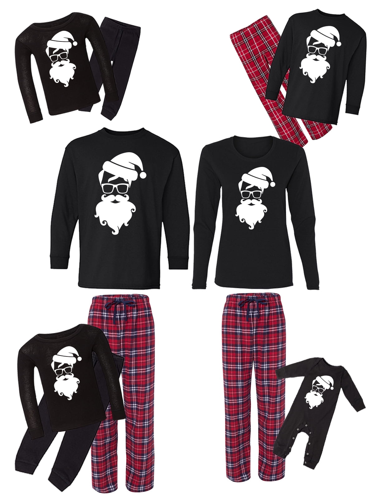 Awkward Styles Family Christmas Pajamas Set Red Santa Hipster Matching