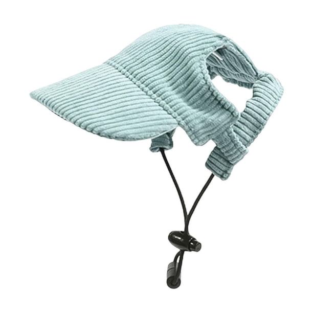 Sombrero de sol ajustable para perros - Poliéster, agujeros para las orejas - para verano/exterior, protección solar, playa/picnic, cortaviento
