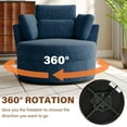 thumbnail image 2 of DREAMSIDEA Swivel Barrel Accent Chair with Storage Ottoman, Chaise Lounge Indoor with Removable Pillow, Oversized Swivel Sofa Chair for Living Room, Chenille Navy, 2 of 6