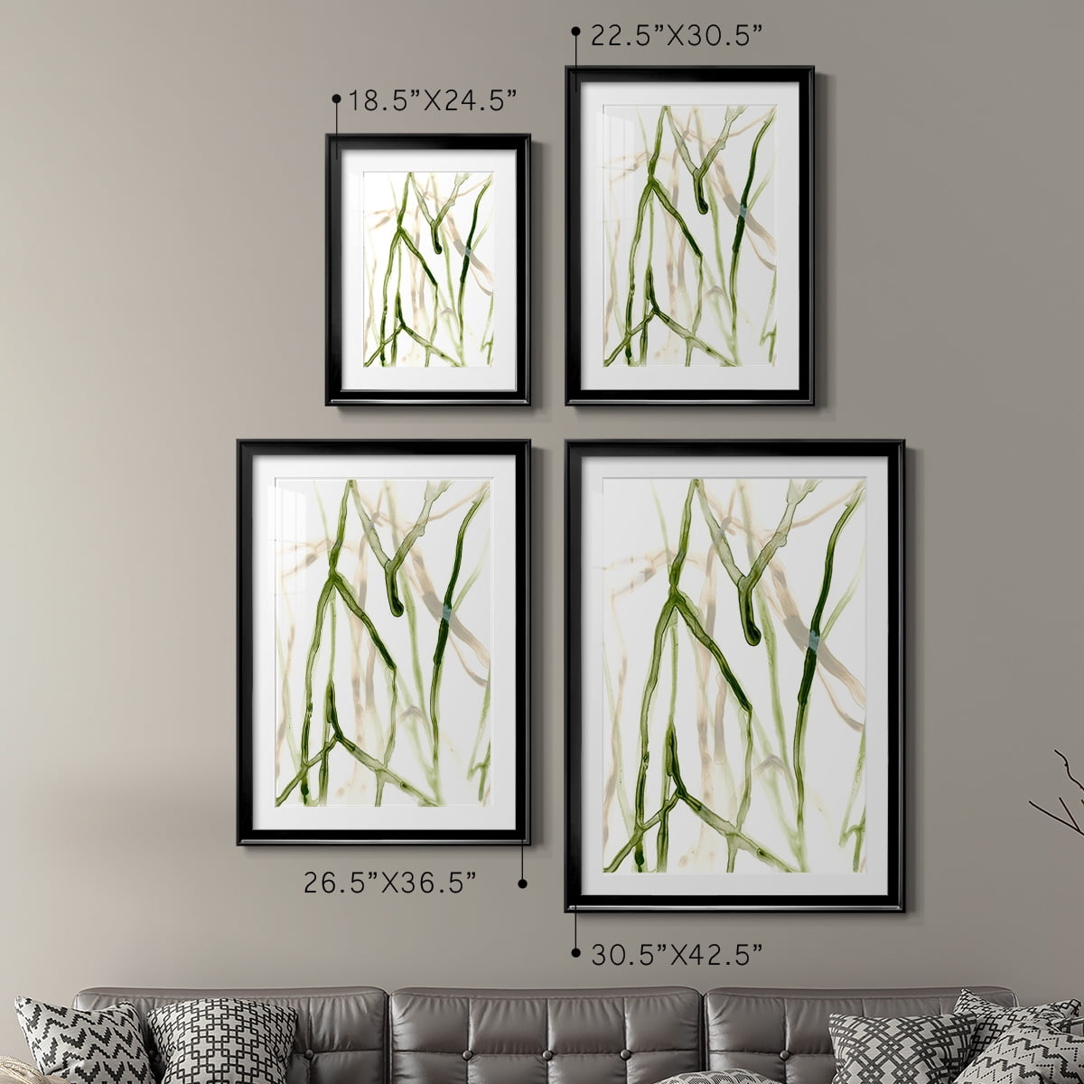 Wexford Home Runnel VII Premium Framed Print, 18.5" x 24.5" - Ready to Hang, Black (Set of 2)