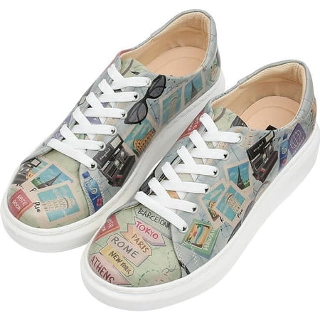 DOGO Wedge Sneakers for Women - Handmade and Vegan Leather Platform Sneakers for Women, Unique Chunky Sneakers Ready to Travel Design, Size 7