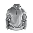 thumbnail image 5 of VBTAPA Men's Quarter Zip Pullover Fleece Sweatshirts Solid Casual Athletic Sweatshirt Winter Thermal Sweatshirts on Clearance Gray L, 5 of 8