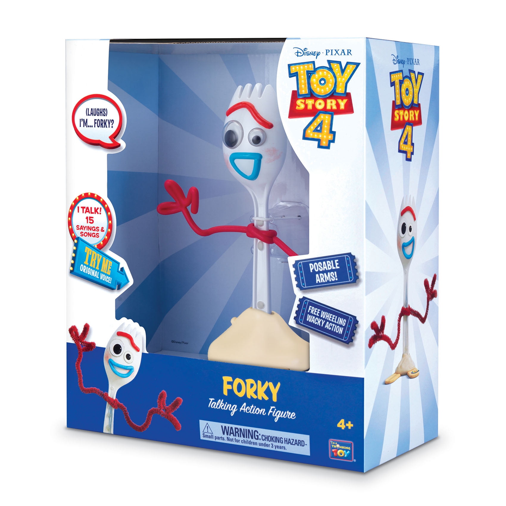 Toy Story 4 Push ‘N Talk Forky Free Wheeling 22cm Action Figure NEW