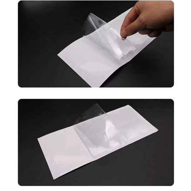 Bolsa de etiquetas adhesivas de película suave transparente, caja de rotación con sellado adhesivo, portatarjetas autoadhesivo, bolsa de tarjetas de identificación de material plástico con pegamento