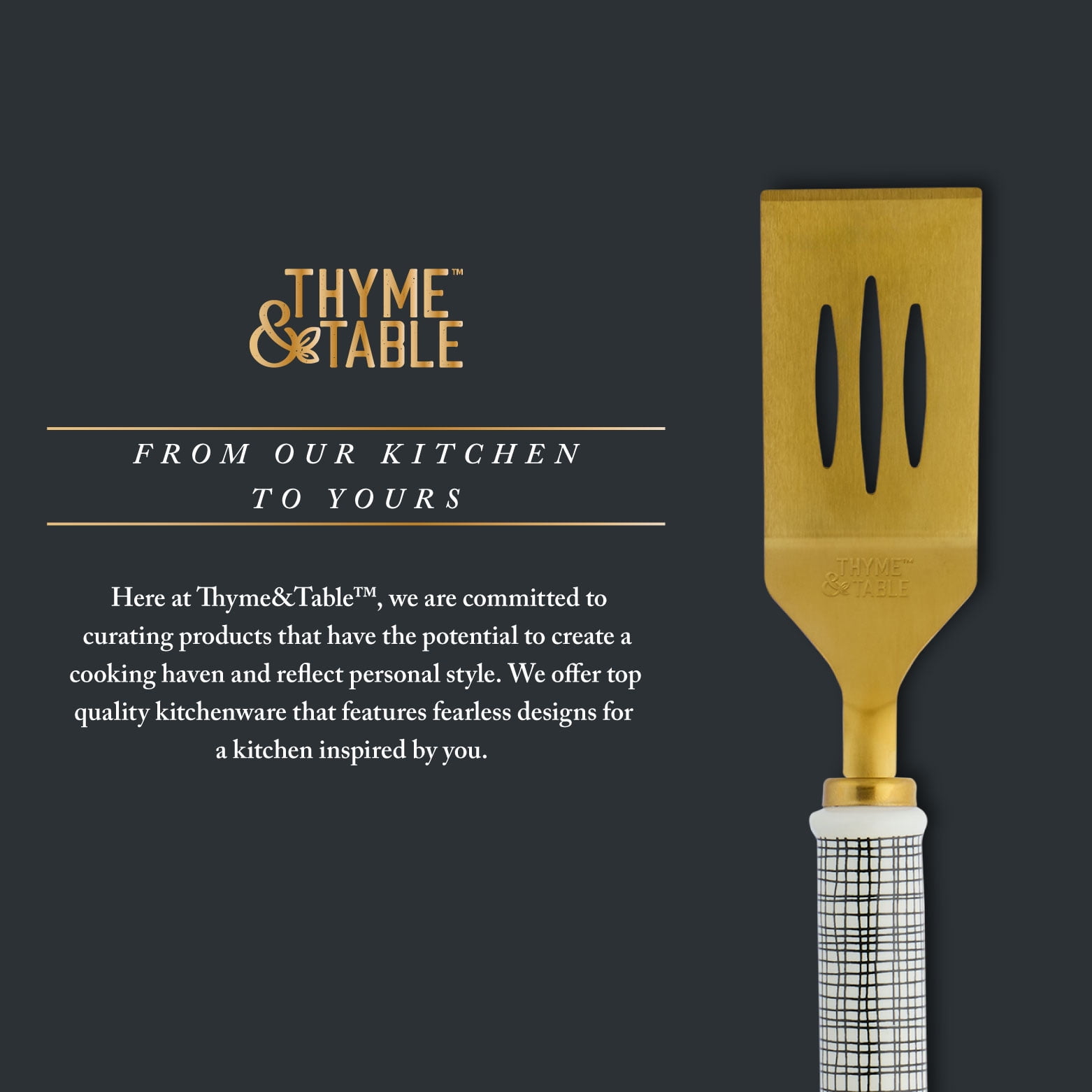 Thyme & Table Stainless Steel and Ceramic Brownie Server
