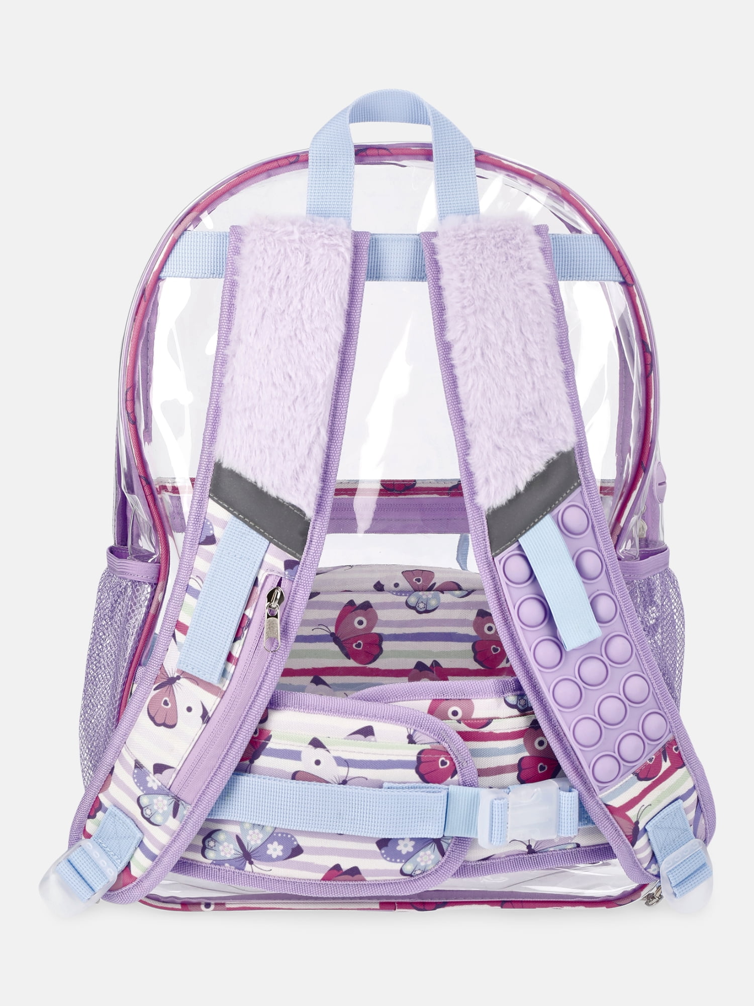 Wonder Nation Kids' Butterfly Cabana 17" Sensory Backpack and Lunch Tote Set, 2-Piece, Purple