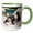 Green/White, variant on 3drose, Curious Basset Hound Puppies on Some Rocks, 15oz Two-tone Yellow Mug