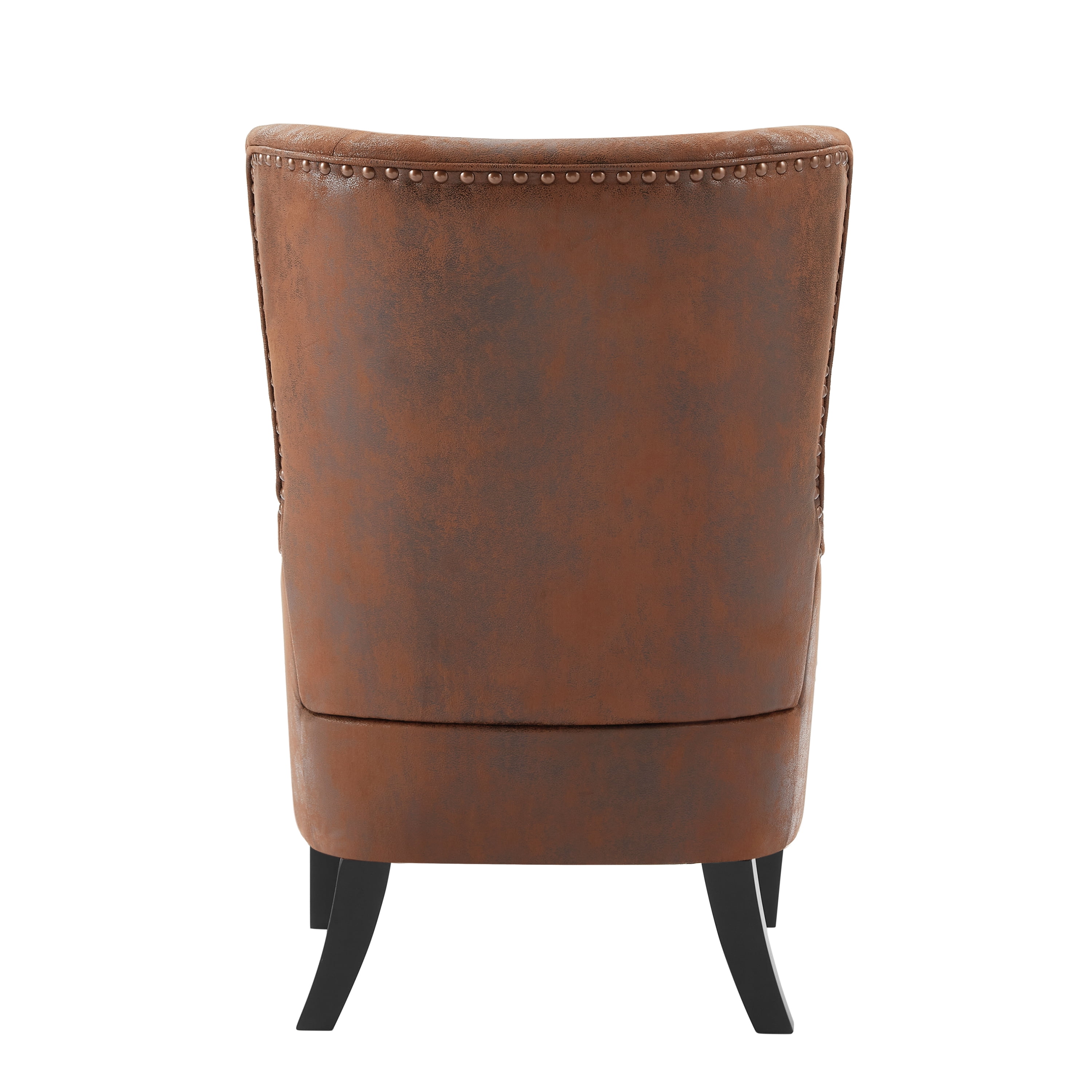 Noble House HI-BACK Studded Arm Chair for Living Room Study Bedroom,Classic Design,Brown