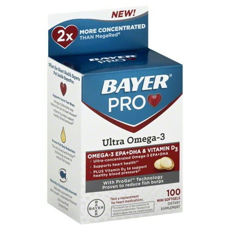 Bayer Pro Ultra Omega-3 Dietary Supplement Mini, 100 count