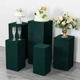 thumbnail image 3 of Balsa Circle 5 Hunter Green Rectangular Pedestal Fitted Spandex Display Stand Covers Set Party Events Decorations Supplies, 3 of 8
