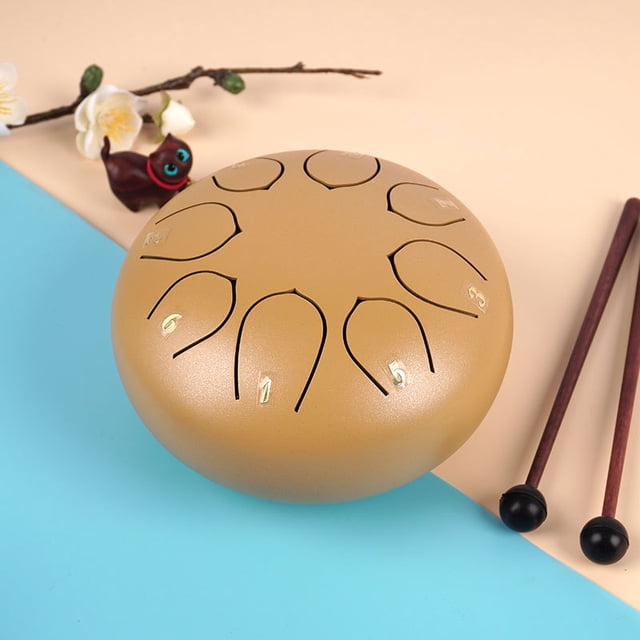 Tambor etéreo de sílabas completas, tambor de loto de 6 pulgadas y 8 tonos, tambor de lengüeta de acero, tambor sin preocupaciones, instrumento de percusión para niños, fuente de iluminación