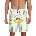 thumbnail image 1 of Bingfone Golf Icons And Golfer for Men's Short Pajama Pants, Elastic Waist Drawstring Summer Shorts-3X-Large, 1 of 6