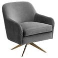 thumbnail image 2 of Studio 55D Ames Quilted Gray Velvet Swivel Chair, 2 of 9