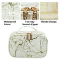 thumbnail image 4 of Unique Bargains Makeup Bag Marble Cosmetic Travel Bag Make Up Brush Organizer Bag Storage White Gold Tone 8"x5"x4", 4 of 7