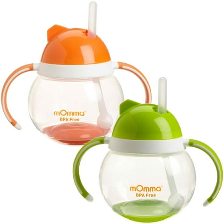 UPC 799491926905 product image for Lansinoh mOmma Straw Cup with Dual Handles 2 Pack, Orange & Green | upcitemdb.com