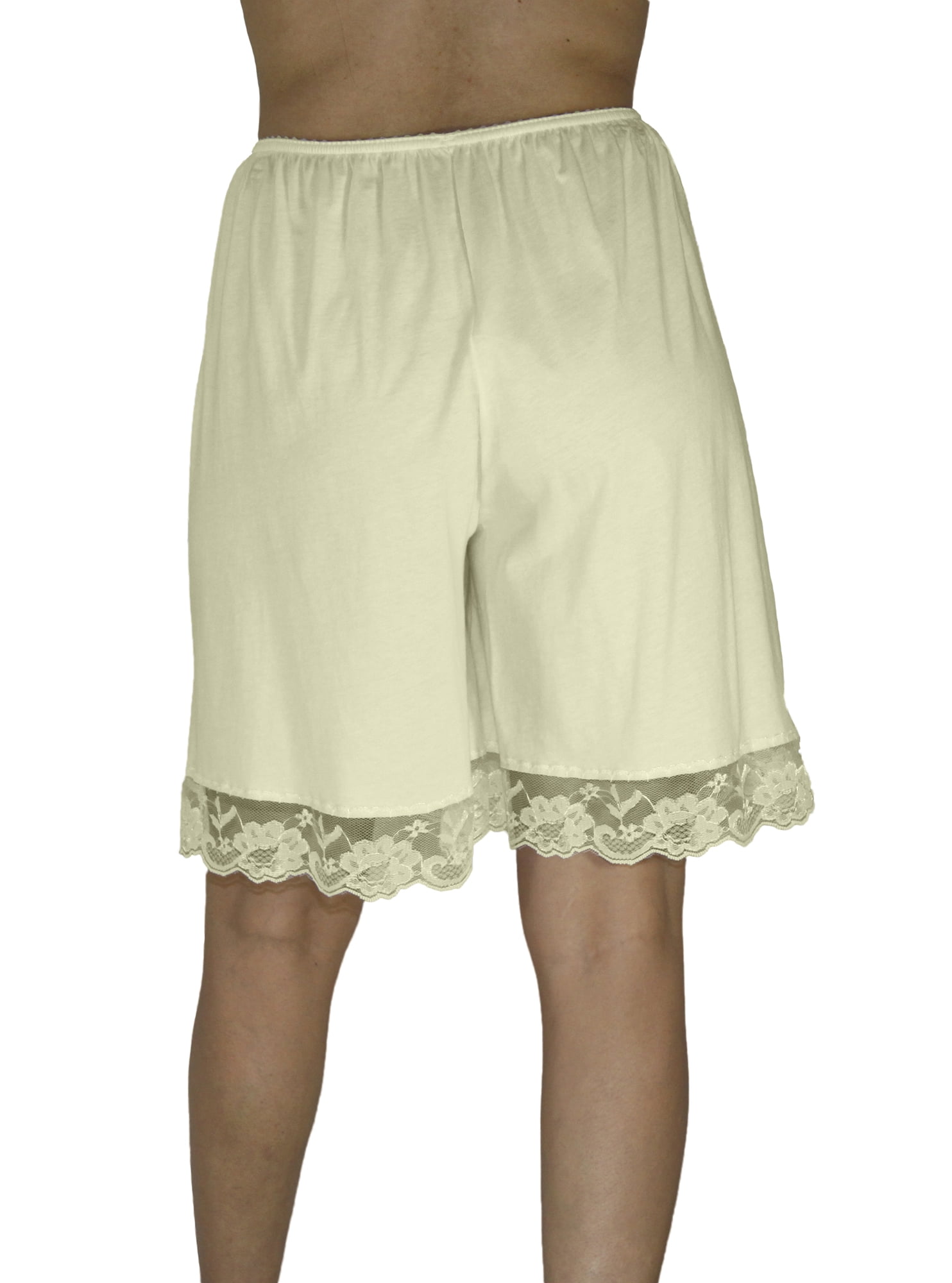 Underworks Underworks Pettipants Cotton Knit Culotte Slip Bloomers Split Skirt 9 Inch Inseam Walmart Com Walmart Com