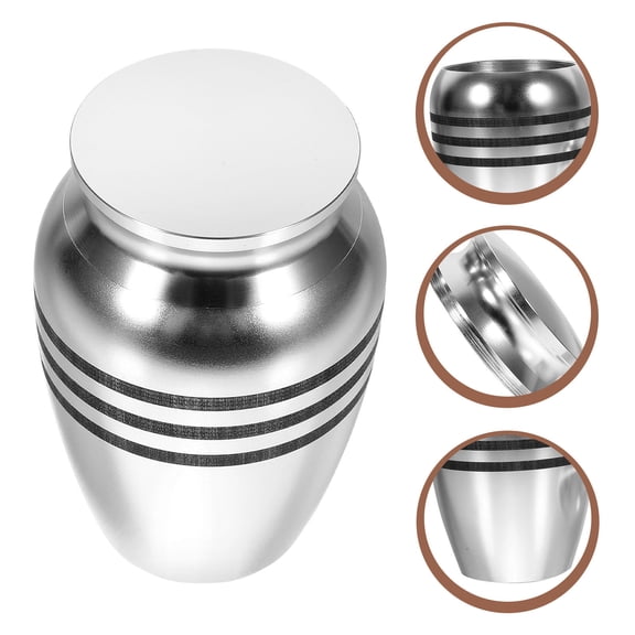 GAXIRE Compact Plated Urn Metal Memorial Container with Screw Lid for Ashes