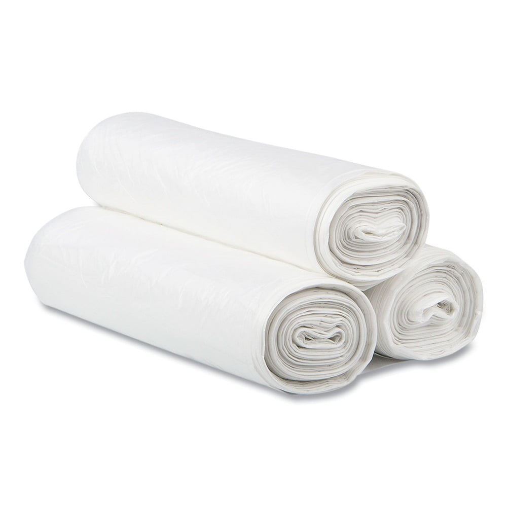 Inteplast High-Density Interleaved 60-Gallon Clear Garbage Bags, 25 Bags, 8 Pack