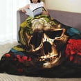 thumbnail image 6 of Pofeuu Butterfly Flower Plant Skull Print Ultra-Soft Micro Fleece Blanket,for Bed Or Sofa,All Season Throw Blankets Flannel Blanket-50"x40", 6 of 7
