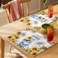 thumbnail image 4 of Blue Dwarfs Placemats Set of 12, You Are My Sunshine Sunflower Spring Plant Non-Slip Place Mats Washable Table Mats for Kitchen Dining Table Decorations Indoor/Outdoor, 4 of 9