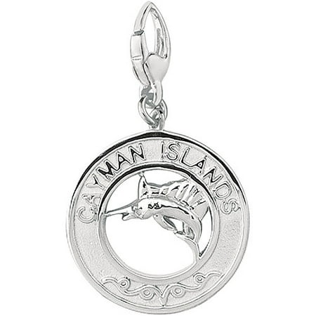 Women's Sterling Silver Cayman Islands with Marlin Disc Clip-On Charm