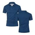 thumbnail image 5 of LIaqionyy Mens Striped Golf Shirt Business Sports Short Sleeve Collared Casual Lightweight Summer Tops Clothes S-5XL, 5 of 6