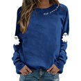 thumbnail image 1 of HUITKMM Chandail à Capuche pour Femmes Imprimé Halloween Manches Longues Sans Capuche Mode Automne Décontracté Col Rond Chandail Graphique pour Automne Hiver, 1 of 5