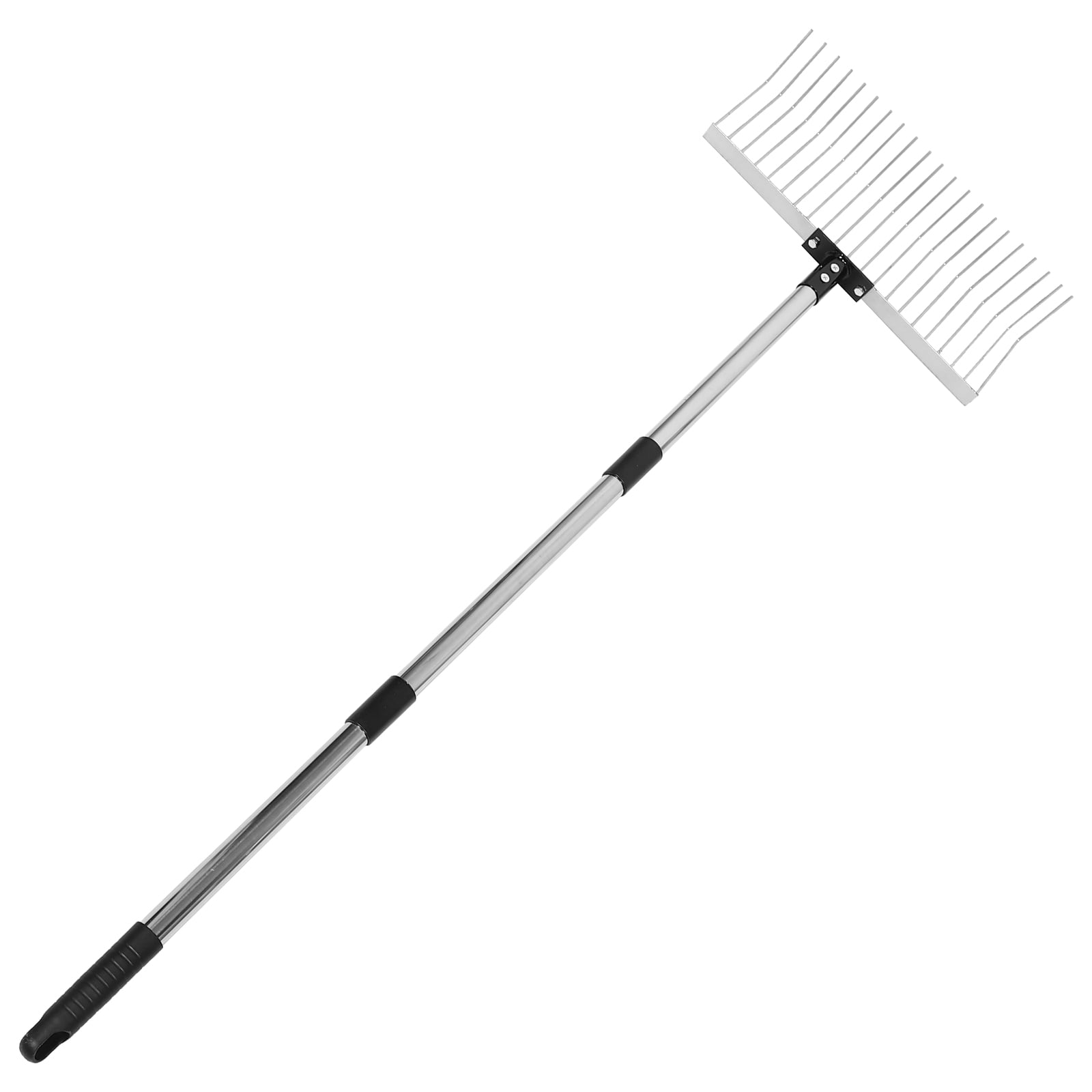 CATIEBYE Garden Rake with Adjustable Length and Ergonomic Handle for Easy Leaf and Yard Cleanup