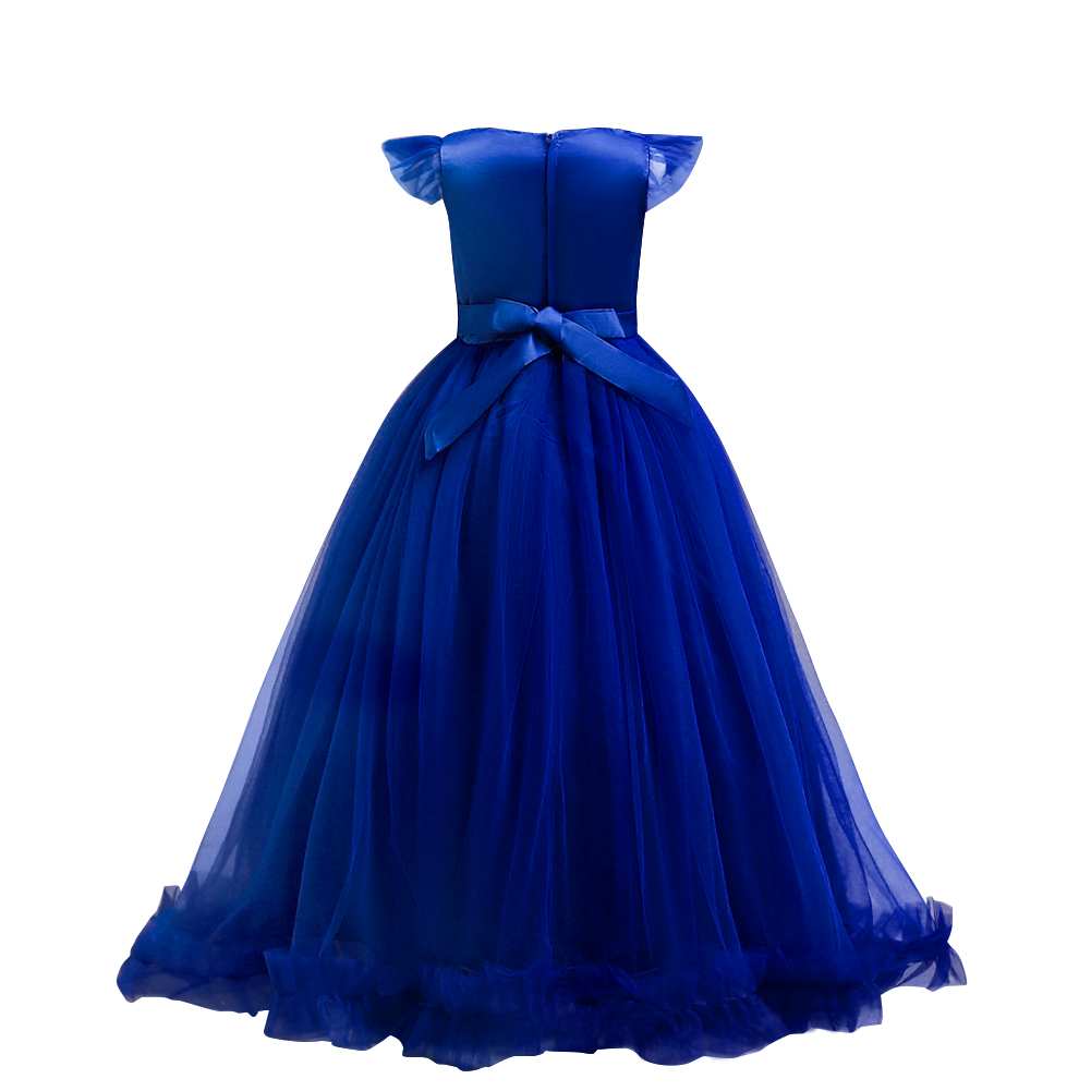 Ibtom Castle Girls Floral Maxi Dress Royal Blue photo 2