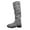 Gray, variant on Dasayo Wide Width Women's Boots Slouch Beige Knee-High Dressy Round Toe Buckles Boots Woman Shoes 36